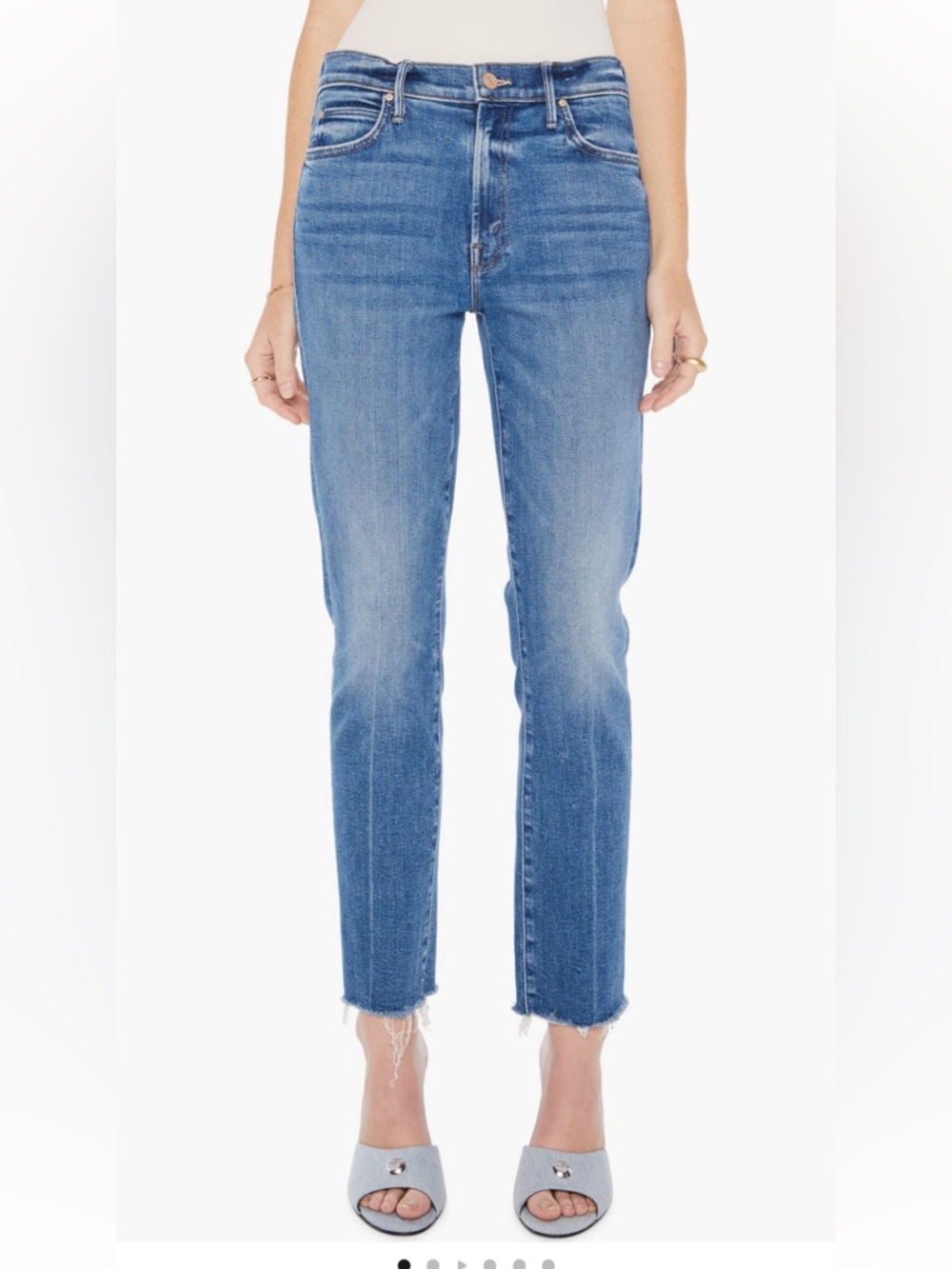 MOTHER The Rascal Ankle Fray in Opposites Attract, size 28